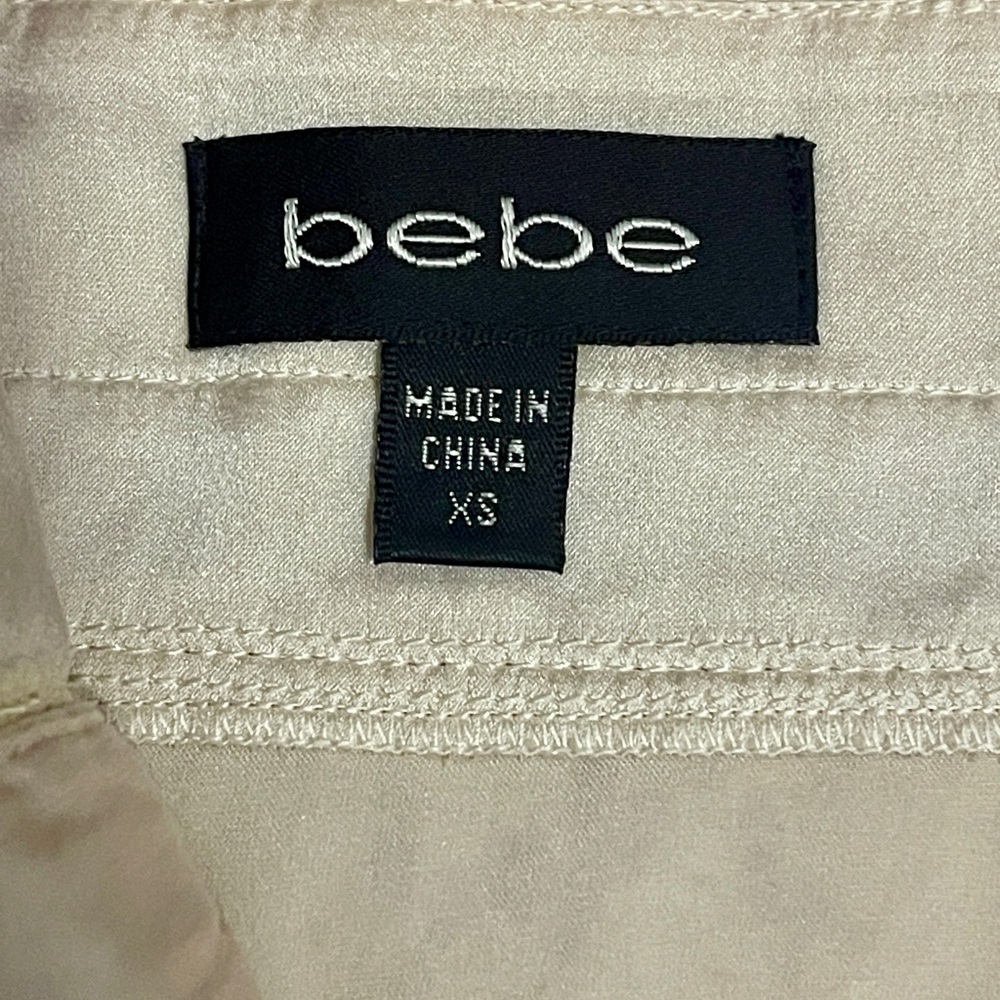 Y2K Bebe XS..SILK..like new..cream brown - Picture 5 of 7